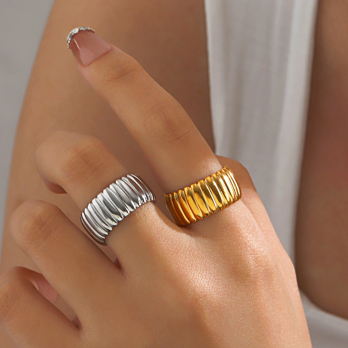 Ring Linear Argento & Oro